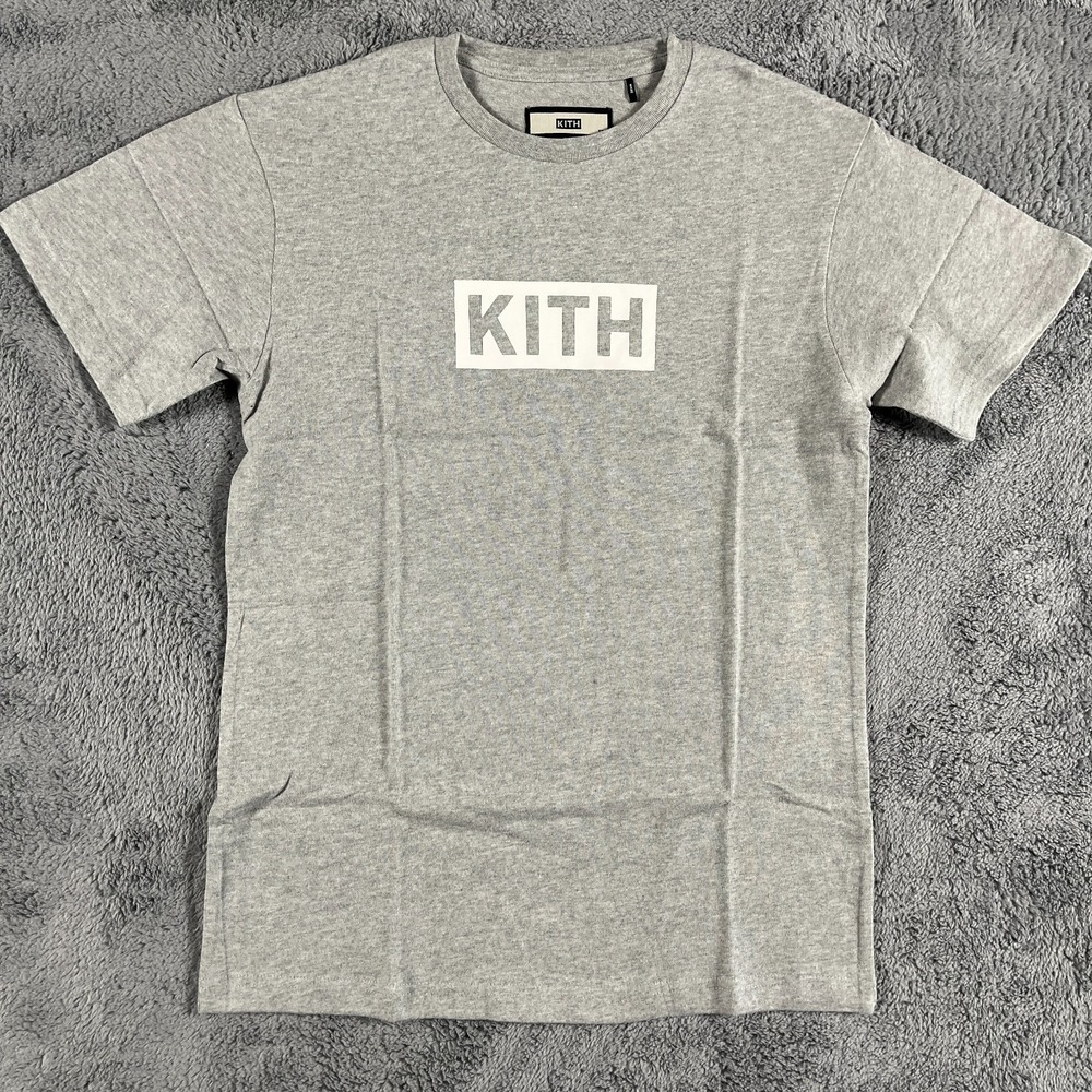 KITH Shirt Mens XS Short Sleeve Tee Classic Box Logo Heather Gray